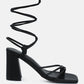Piri Toe Ring Tie Up Block Sandals