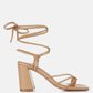 Piri Toe Ring Tie Up Block Sandals