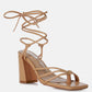 Piri Toe Ring Tie Up Block Sandals
