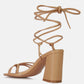 Piri Toe Ring Tie Up Block Sandals