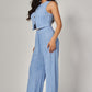 Plissé Waistcoat Top & Wide-Leg Pant Set – Chic Brunch, Work & Travel Outfit