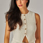 Plissé Waistcoat Top & Wide-Leg Pant Set – Chic Brunch, Work & Travel Outfit