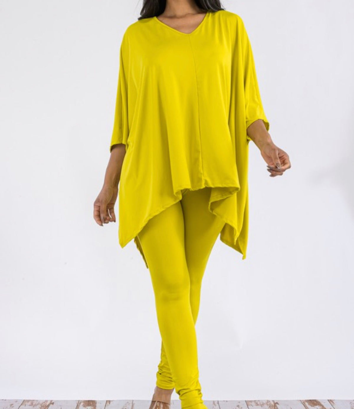 Asymmetrical Hem Top and Pants Set