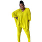 Asymmetrical Hem Top and Pants Set