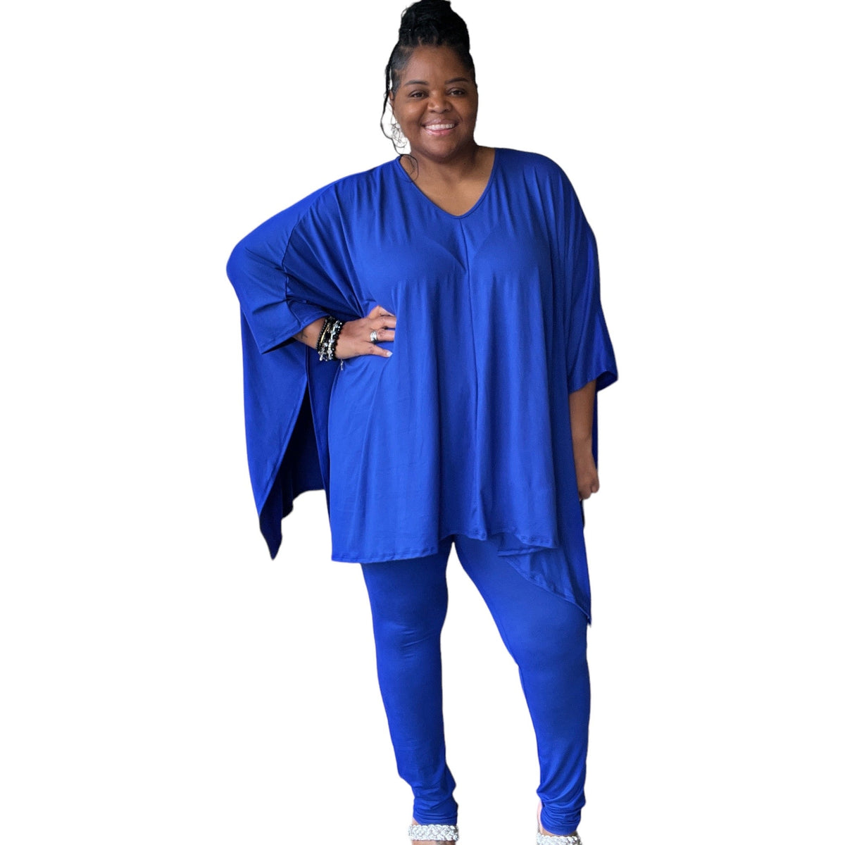 Asymmetrical Hem Top and Pants Set