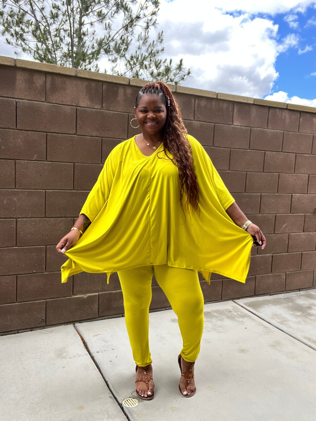 Asymmetrical Hem Top and Pants Set