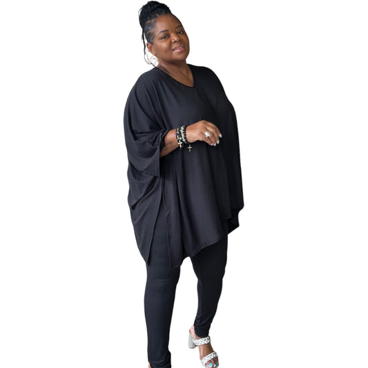 Asymmetrical Hem Top and Pants Set