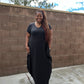 Black Harem Maxi Dress With Pockets