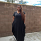 Black Harem Maxi Dress With Pockets