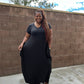 Black Harem Maxi Dress With Pockets