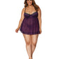 Contrast Lace Overlay Babydoll