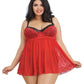 Contrast Lace Overlay Babydoll