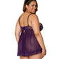 Contrast Lace Overlay Babydoll