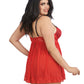 Contrast Lace Overlay Babydoll