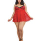 Contrast Lace Overlay Babydoll