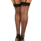 Fishnet Thigh High Stockings with Back Seam