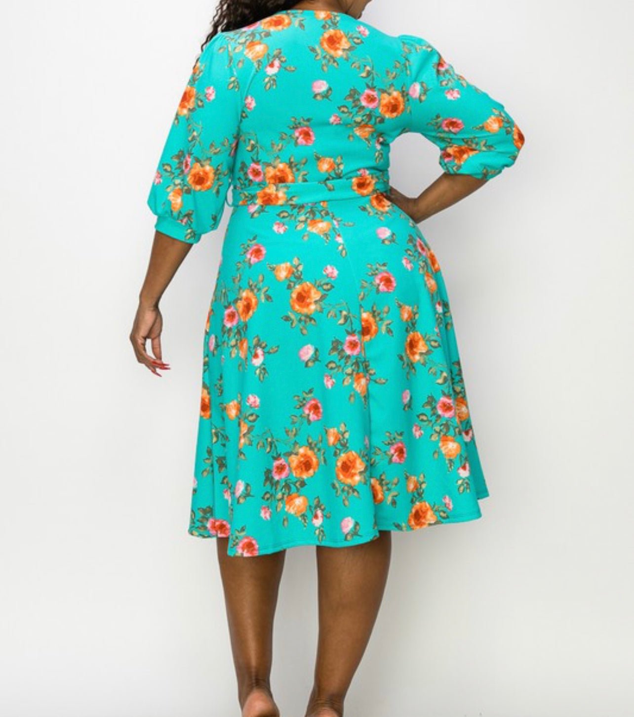 Floral A Line Flare Dress With Belt