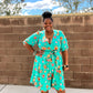 Floral A Line Flare Dress With Belt