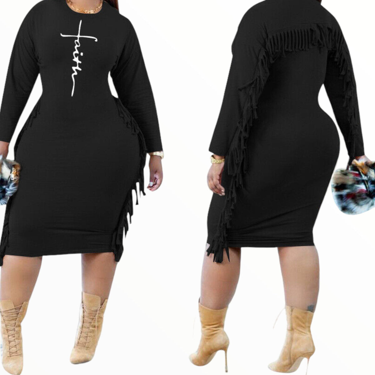 Little Black Fringe Dress