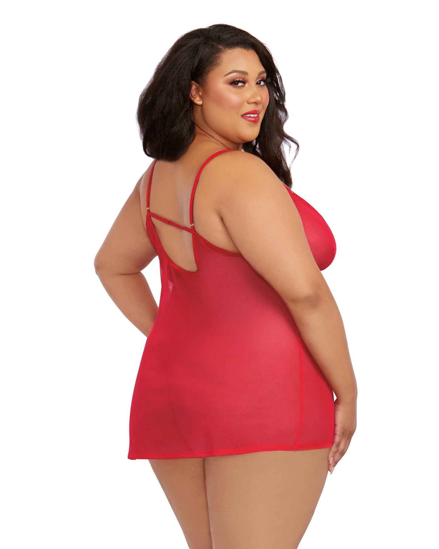 Stretch Mesh Chemise & Robe Set