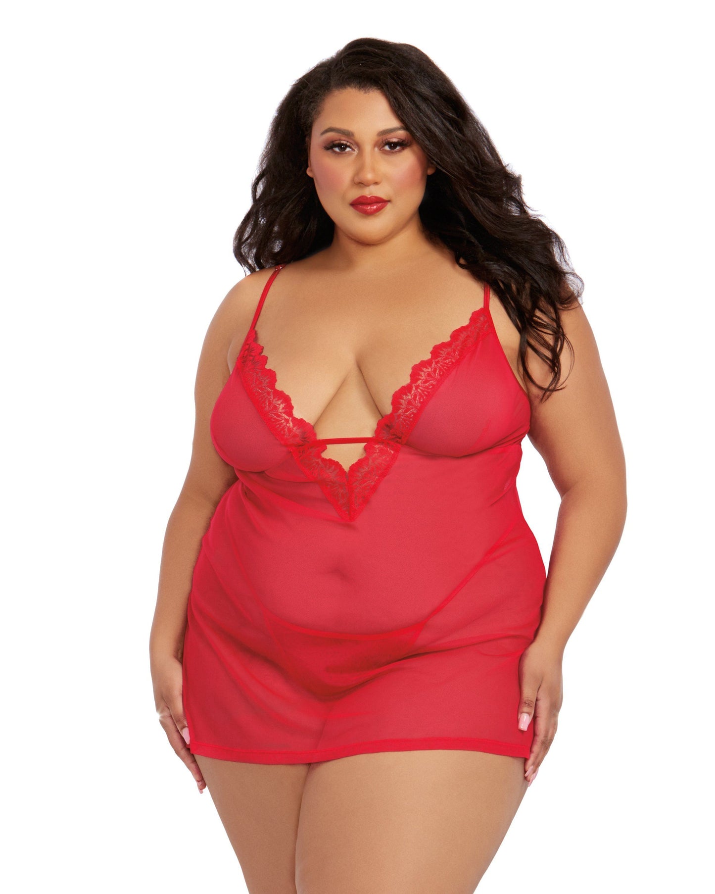 Stretch Mesh Chemise & Robe Set
