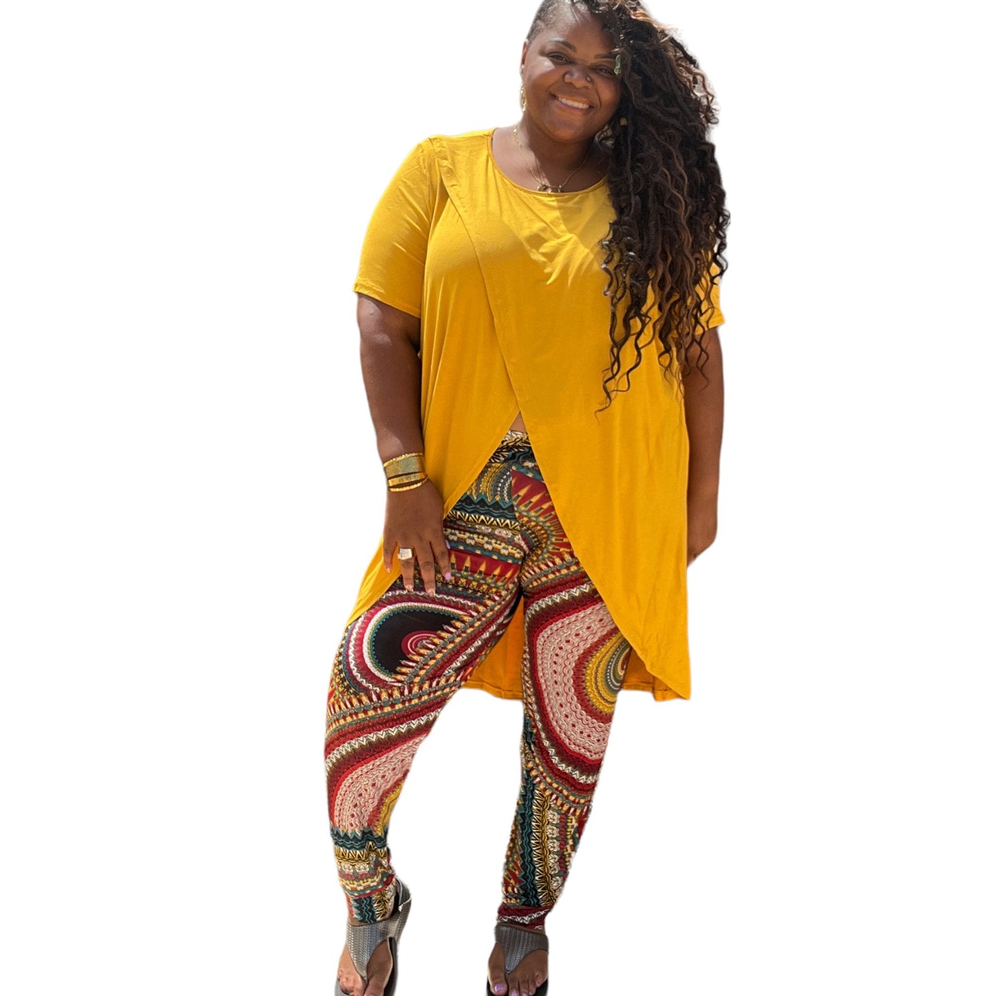Multi Print Pants With Pockets