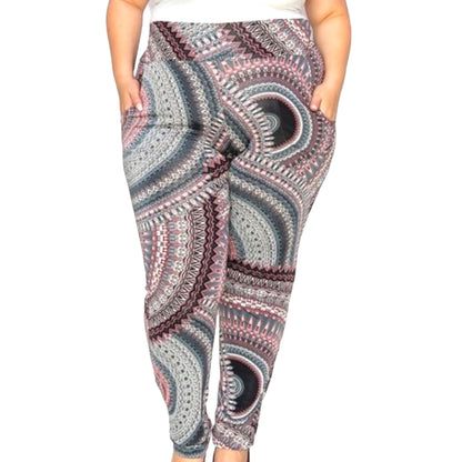 Multi Print Pants With Pockets