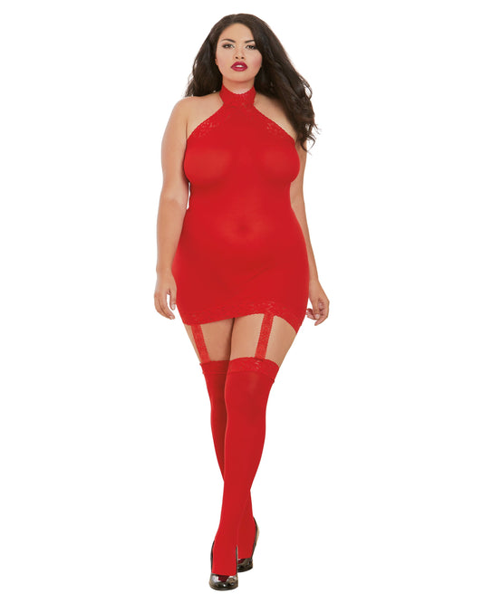 Sheer Garter Bodystocking with Thigh High