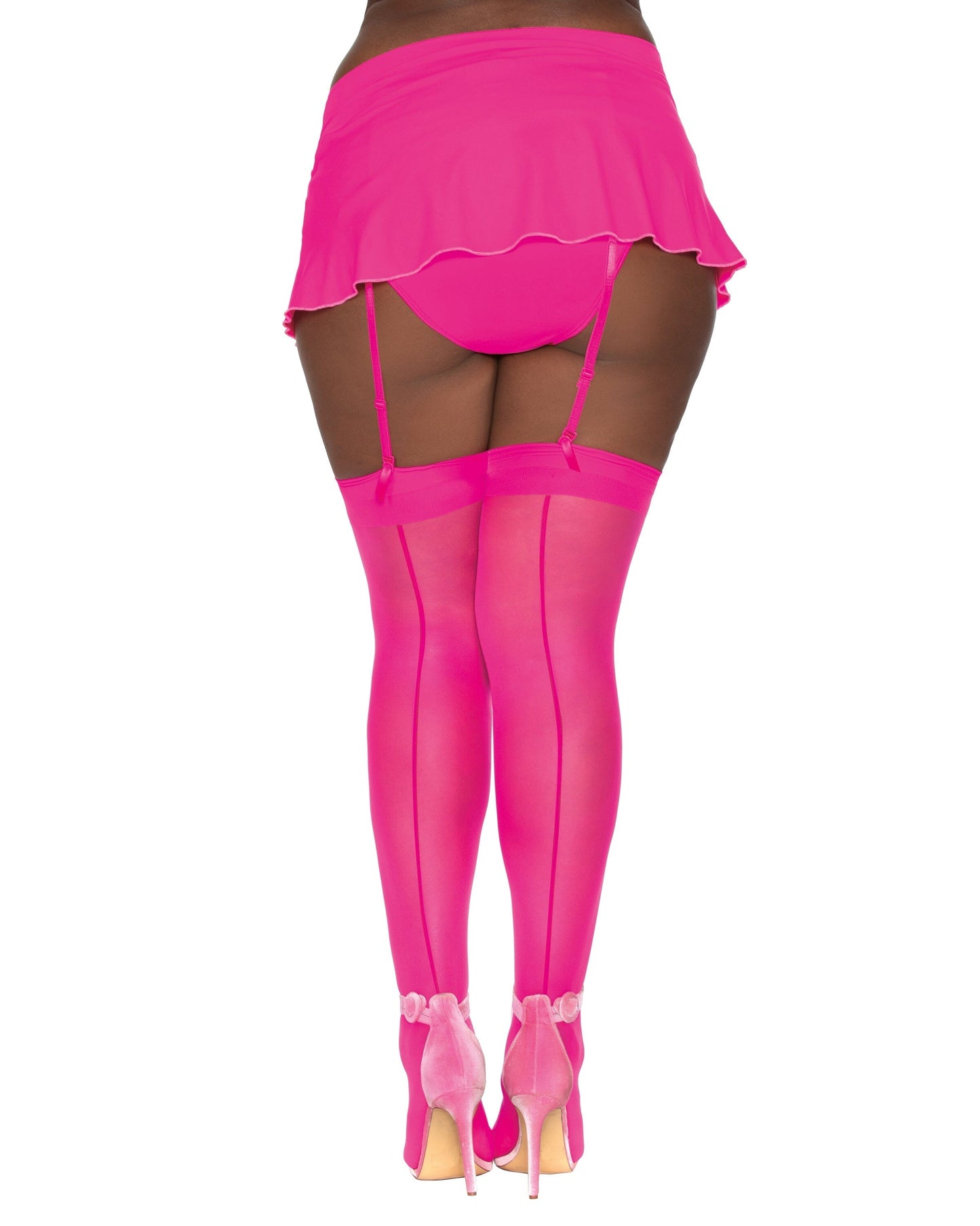 Sheer Thigh High Stockings with Back Seam