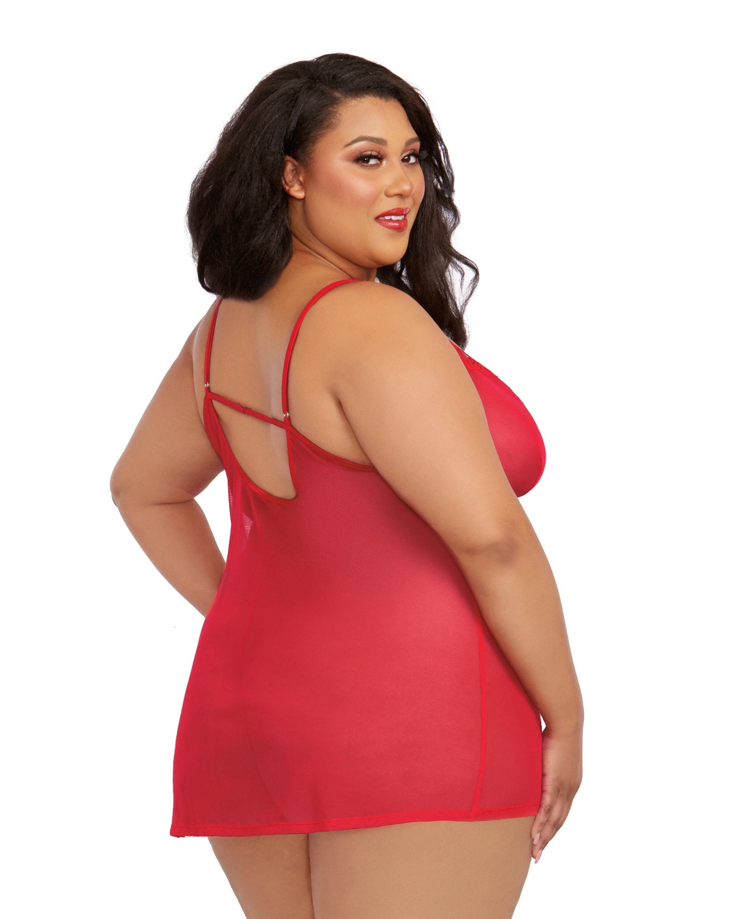 Stretch Mesh Chemise & Robe Set