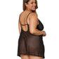 Stretch Mesh Chemise & Robe Set