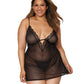 Stretch Mesh Chemise & Robe Set
