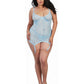 Striped Lace Underwire Garter Slip with G-String