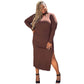 Turtle Neck High Slit Maxi Dress