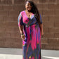 Vibrant Purple Faux Wrap Maxi Dress