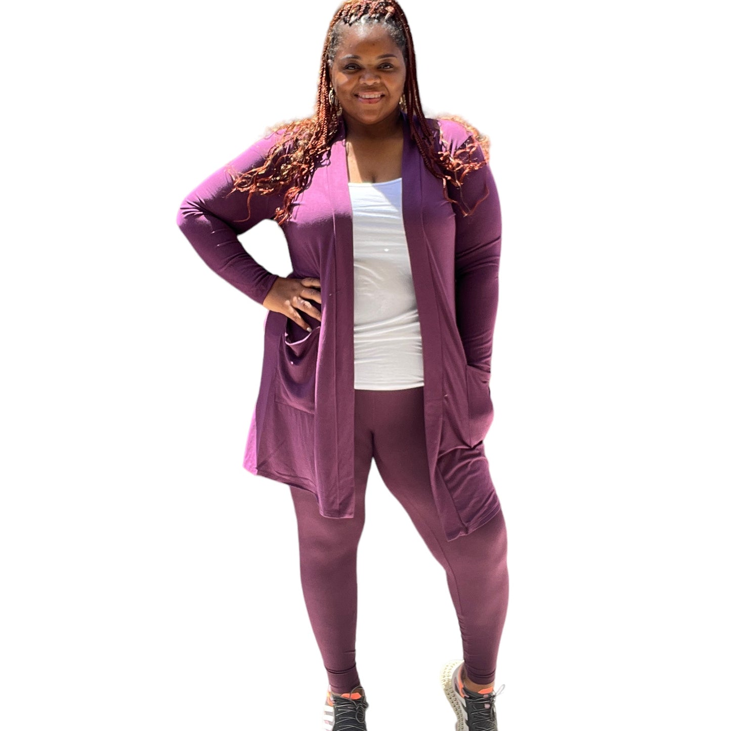 Long Sleeve Cardigan With Legging Set