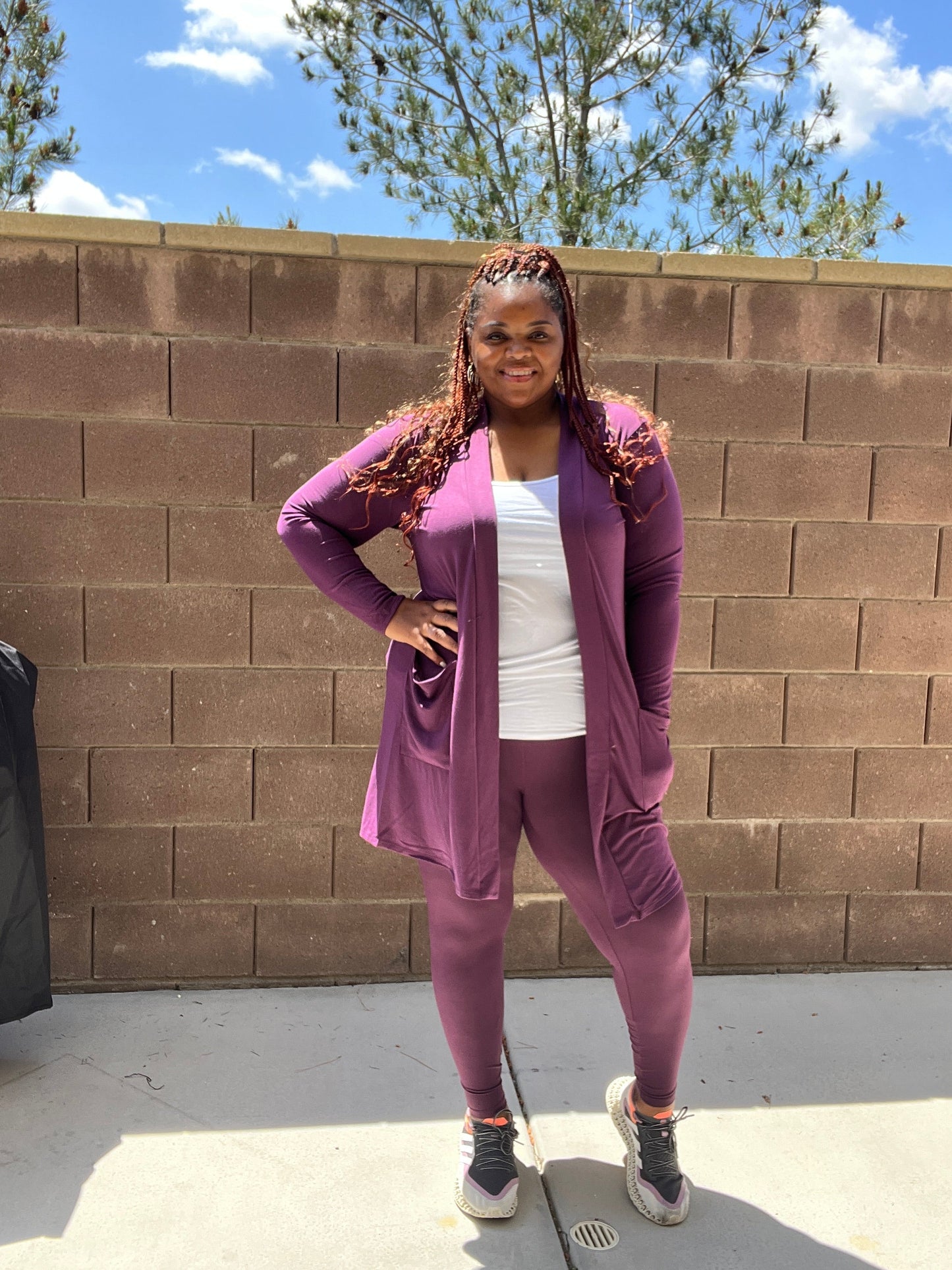 Long Sleeve Cardigan With Legging Set