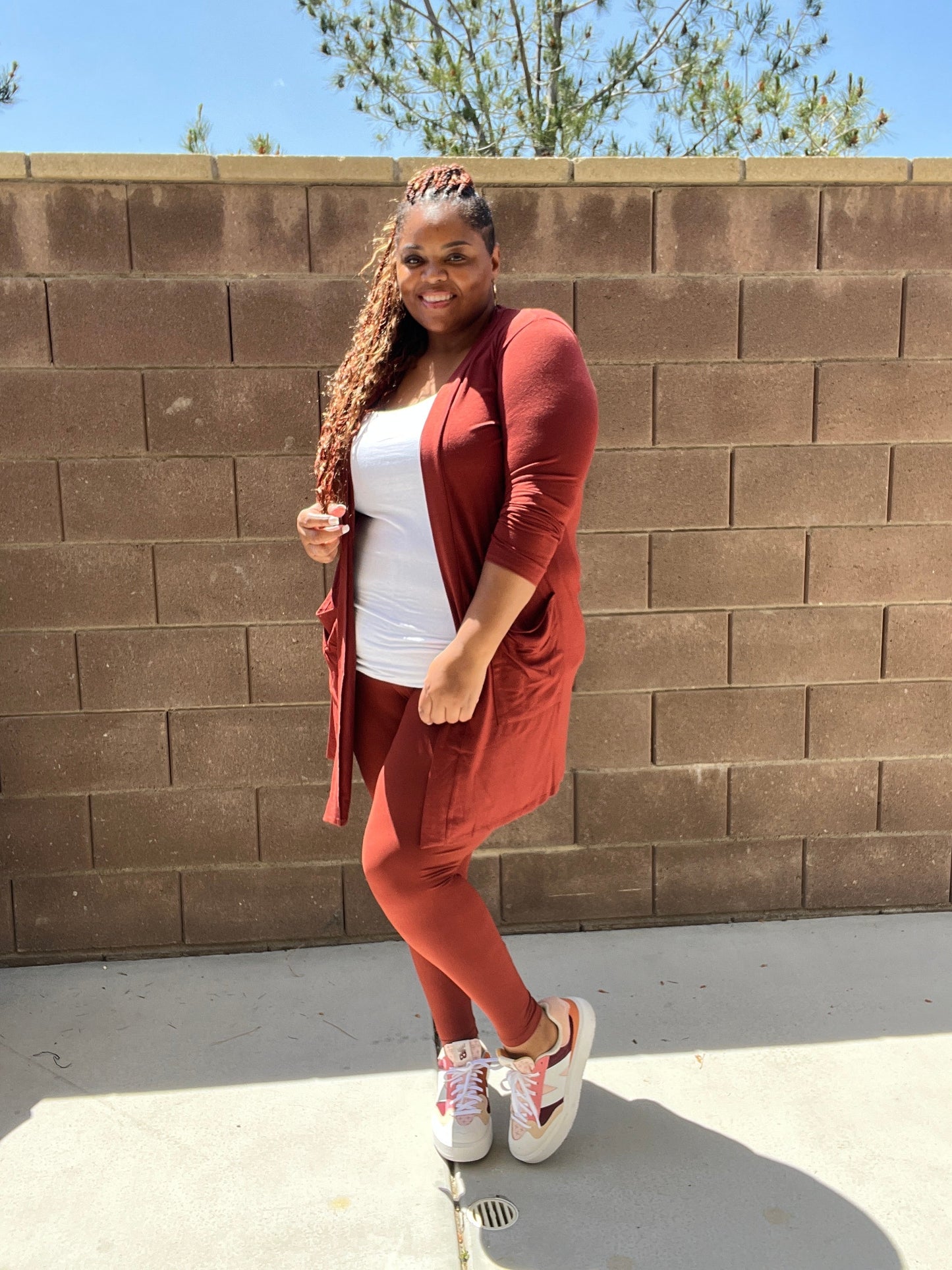 Long Sleeve Cardigan With Legging Set