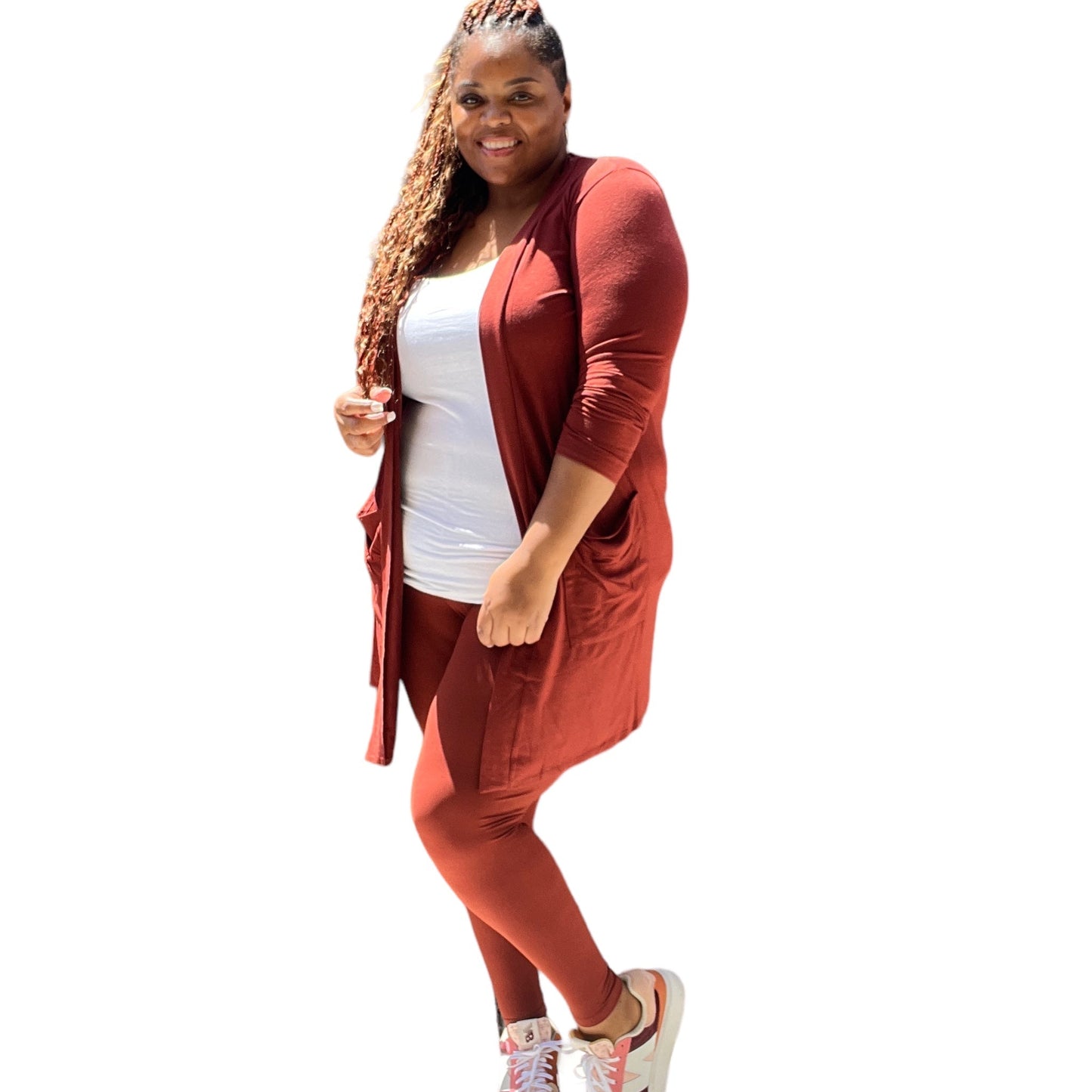 Long Sleeve Cardigan With Legging Set