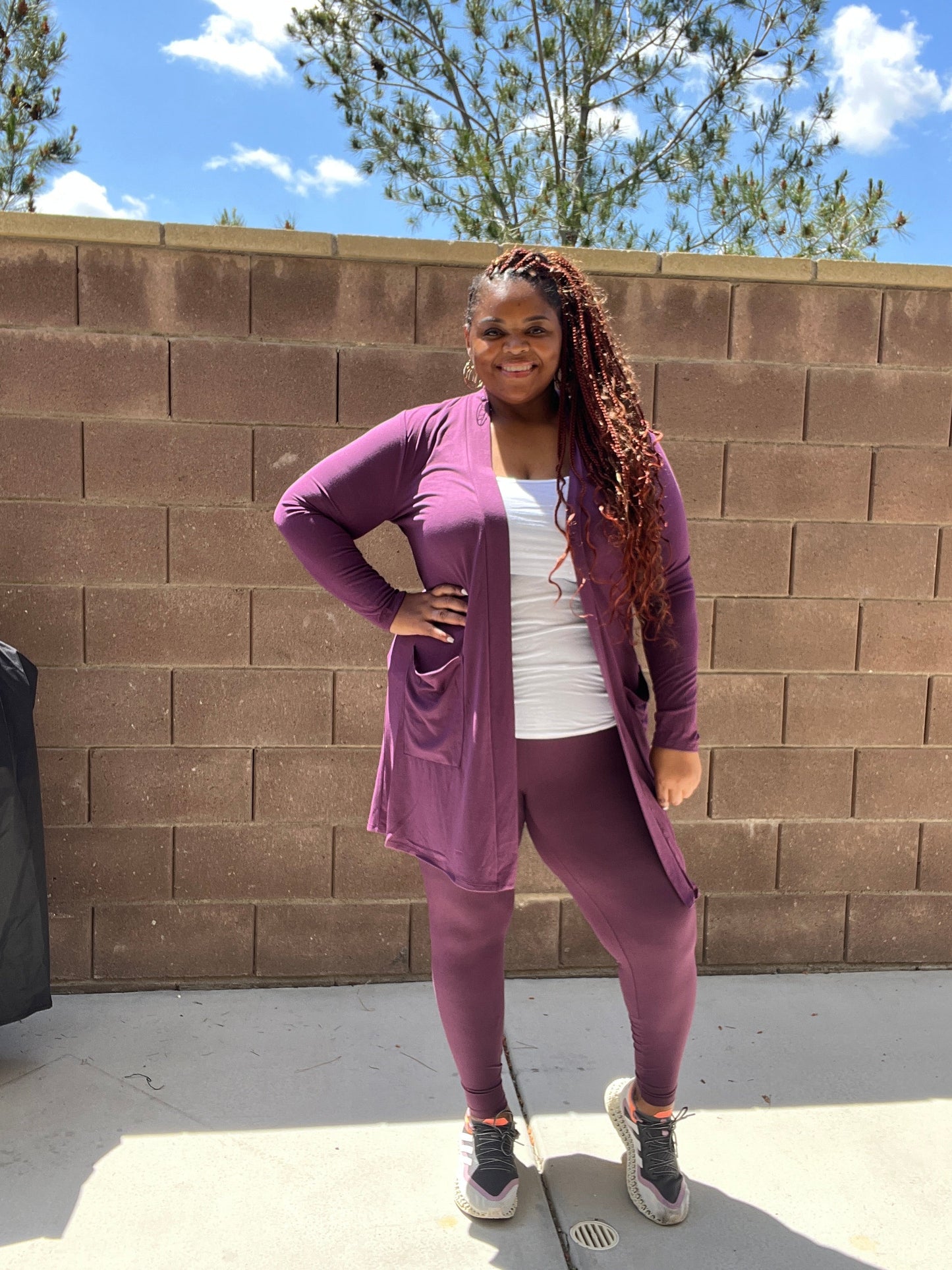 Long Sleeve Cardigan With Legging Set