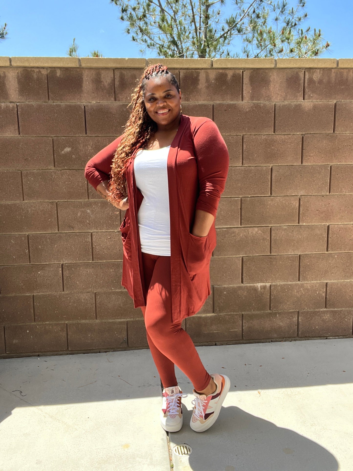 Long Sleeve Cardigan With Legging Set