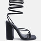 Pole Dance Lace Up Block Heel Sandals