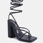 Pole Dance Lace Up Block Heel Sandals