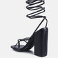 Pole Dance Lace Up Block Heel Sandals