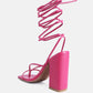 Pole Dance Lace Up Block Heel Sandals