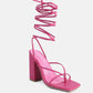 Pole Dance Lace Up Block Heel Sandals