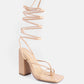 Pole Dance Lace Up Block Heel Sandals