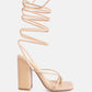 Pole Dance Lace Up Block Heel Sandals