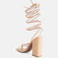 Pole Dance Lace Up Block Heel Sandals
