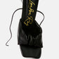 Primavera Ruched Triangular Heel Lace Up Sandal